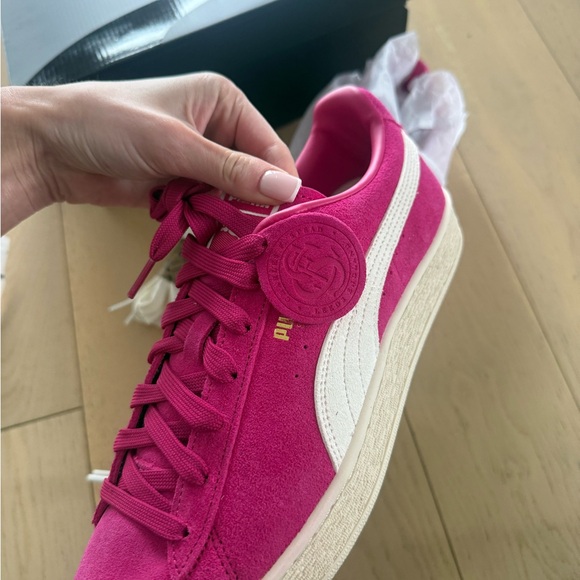 Puma Women's Fuchsia Suede Sneakers - Picture 2 of 4